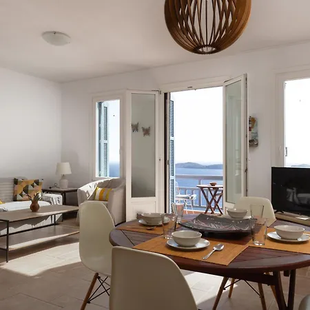 Hébergement de vacances Sea & Sunset Balcony -island House By Hostandros Batsi
